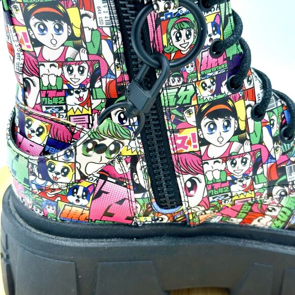 Current Mood Reckless Adventure Combat Boots Anime Design - Size 7 - Picture 10 of 16